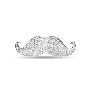 Brosa argint Moustache cu cristale DiAmanti HSC-0264-AS (Argint 925‰ 4,3 g.)